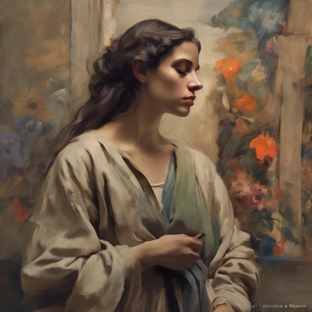 Γυναίκα ζωγραφισμένη σε πορτρέτο, τέχνη και βιογραφίες καλλιτεχνών από όλες τις εποχές.